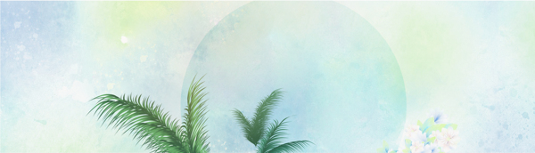 清新綠色植物banner背景素材