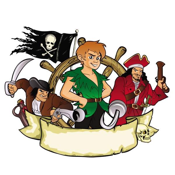 卡通海盗徽标设计