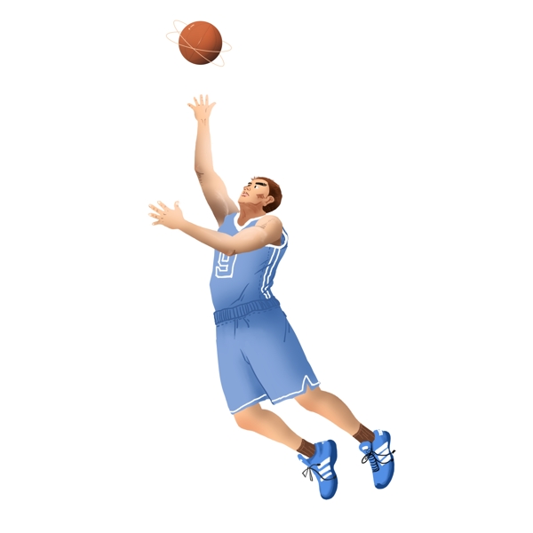 篮球NBA球员抢球蓝色队服