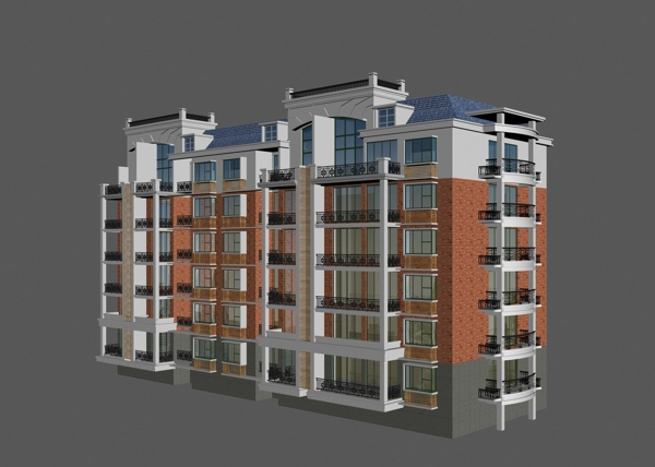 住宅楼3D模型图片