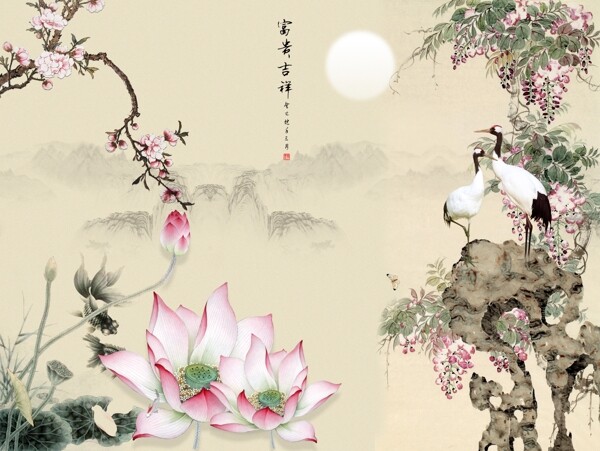 新中式背景墻
