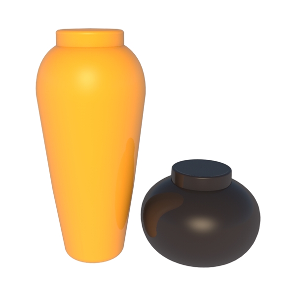 C4D立体两个陶罐可商用元素