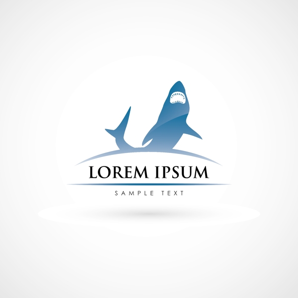 鯊魚logo標志矢量素材