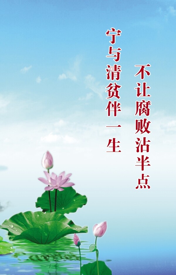 廉政文化蓮花圖片