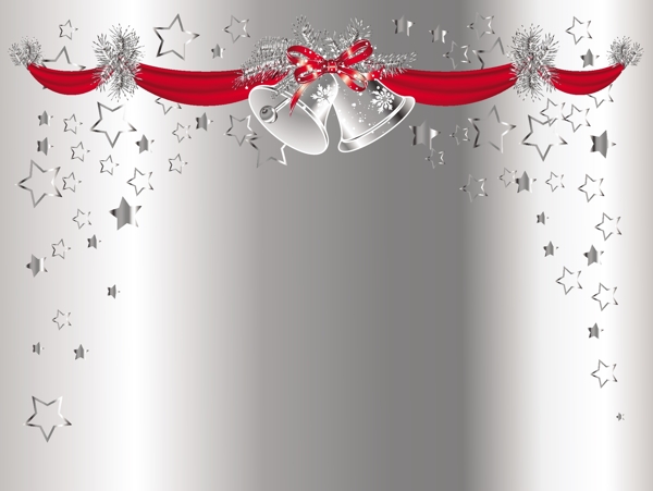 红绸铃铛星星圣诞节背景图片