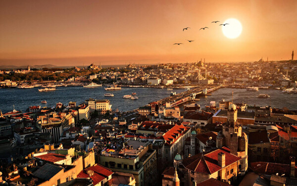 土耳其伊斯坦布尔日落图片