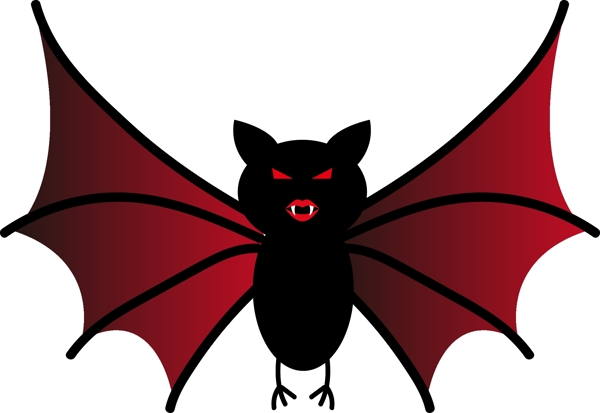 万圣节恐怖血红蝙蝠可商用元素
