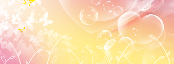 婚紗照夢(mèng)幻溫馨心背景banner