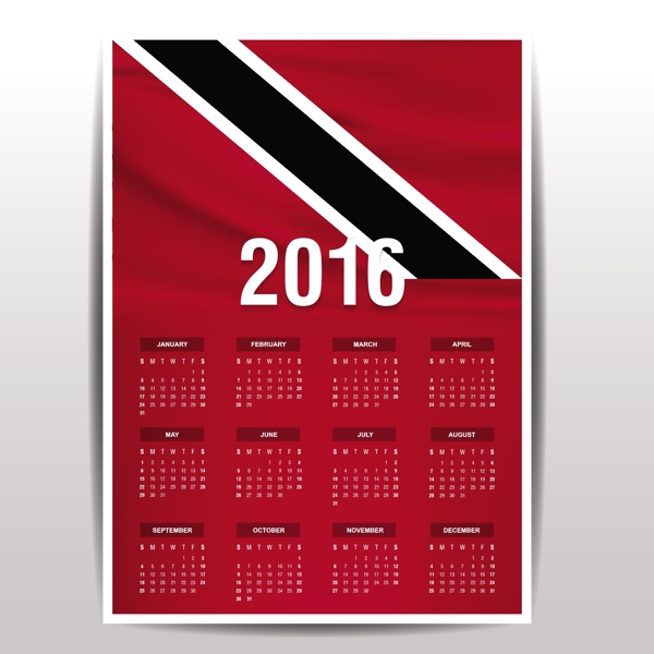 特立尼达和多巴哥2016日历