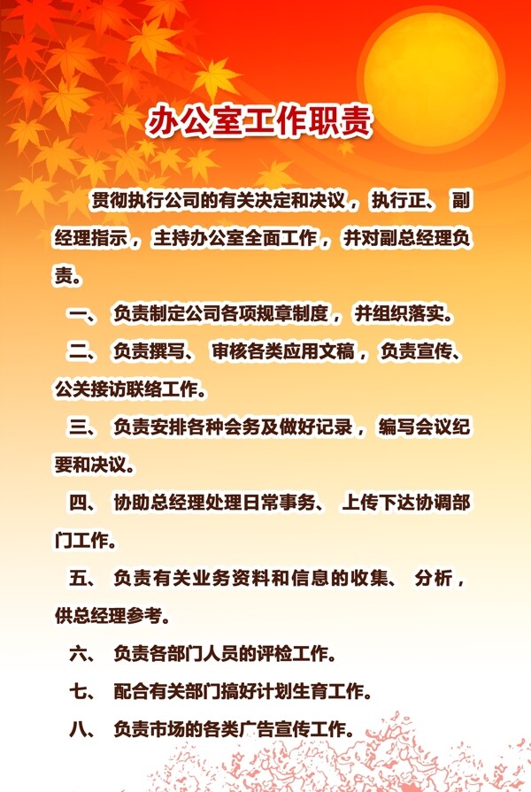 物業(yè)辦公室職責(zé)展板圖片