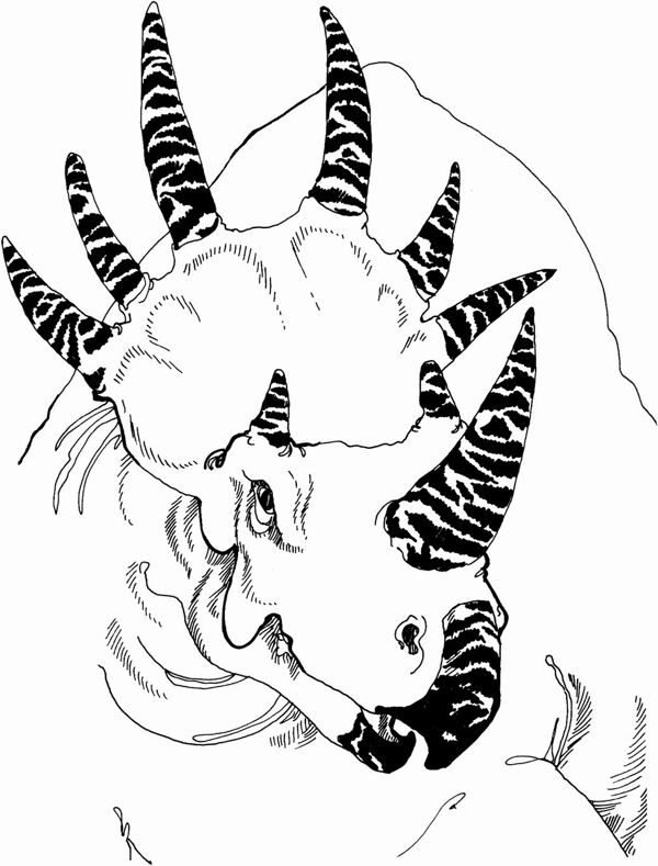 遠(yuǎn)古時代的動物恐龍手繪畫動物素描