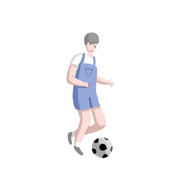 玩足球男孩PNG