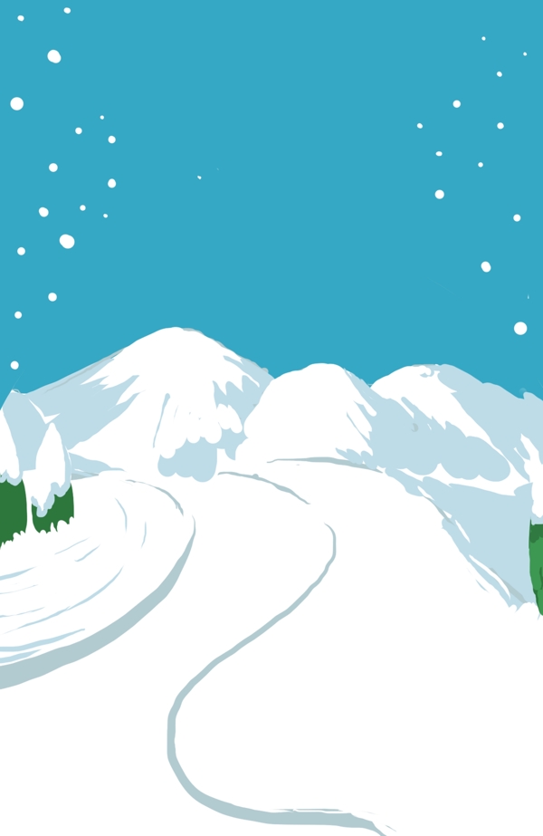 冬至节气雪山雪景背景设计
