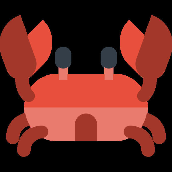 螃蟹动物标志图形图标装饰素材