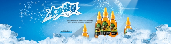 冰爽盛夏輪播海報桉樹蜂蜜圖片
