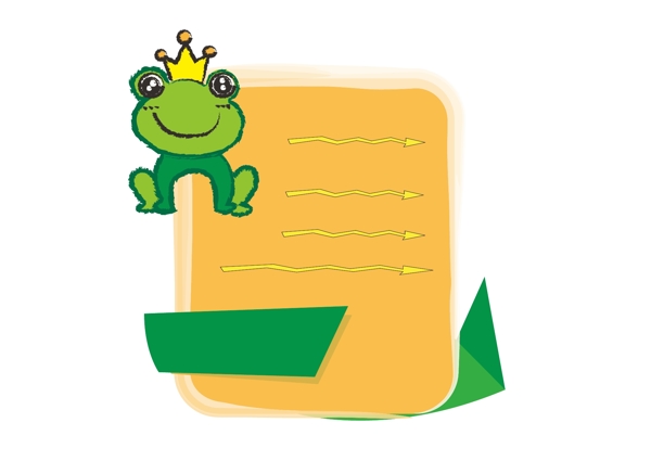 矢量青蛙图案文本框