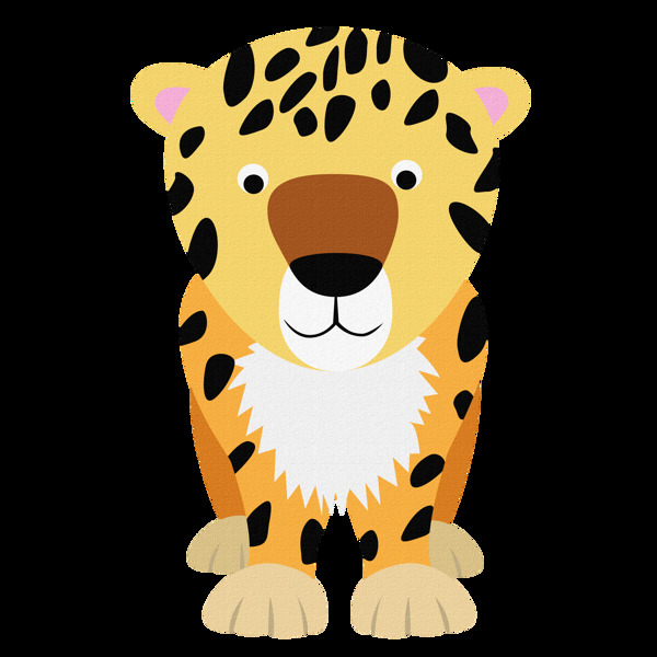 卡通花豹动物手绘PNG透明设计元素
