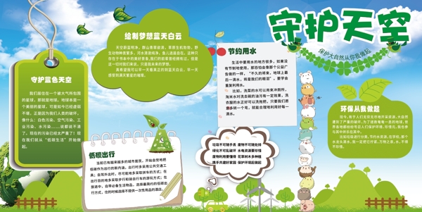 守護天空愛護環(huán)境學校展板