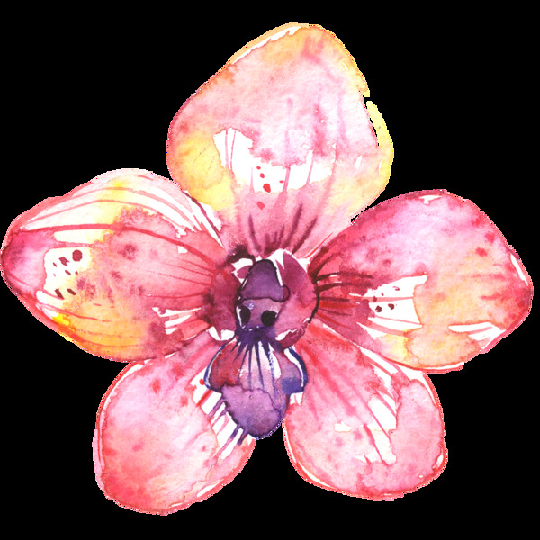唯美彩绘花朵花瓣粉色素材