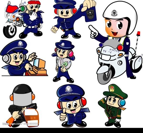 矢量交通警察圖片
