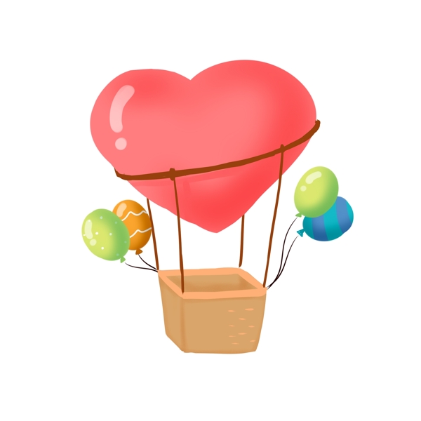 爱心氢气球手绘插画