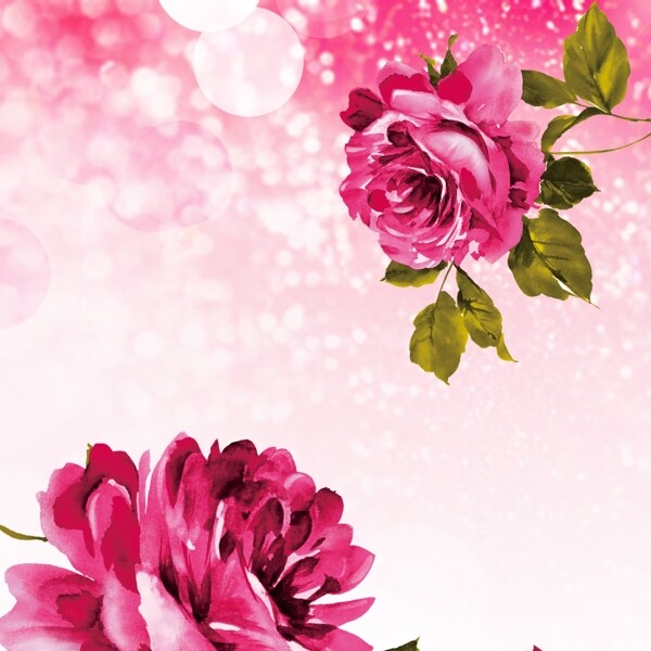 玫瑰花粉色梦幻背景素材