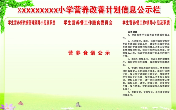 學(xué)校食堂公示欄