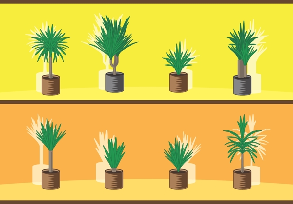 植物盆栽插畫