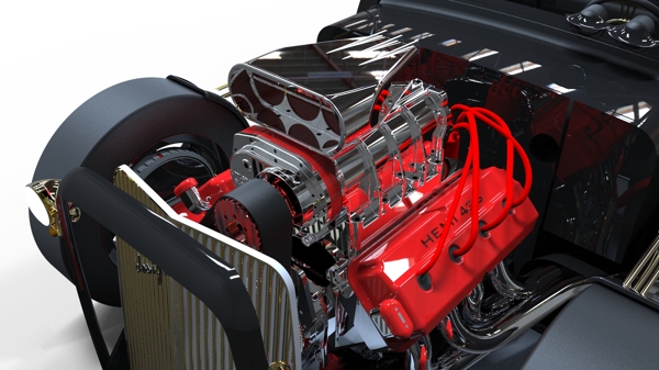 插件绘制半426升V8发动机