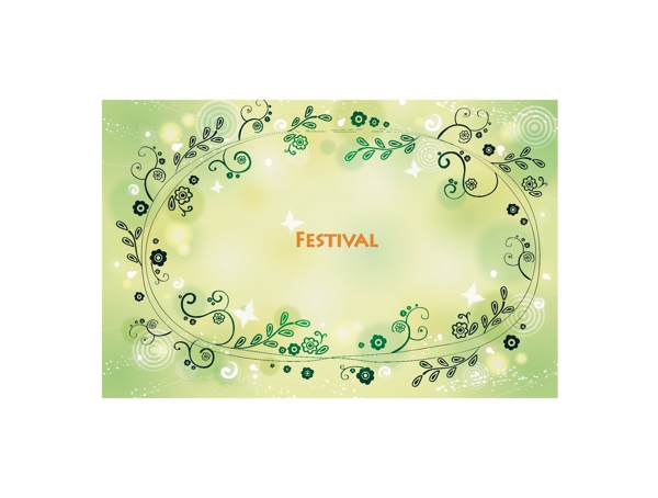 FESTIVAL節(jié)慶女性花紋矢量素材2