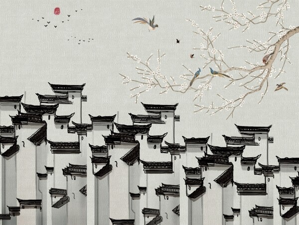 新中式背景墻
