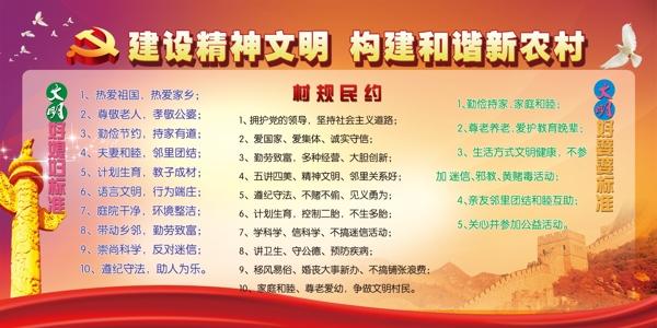 建设精神文明展板图片