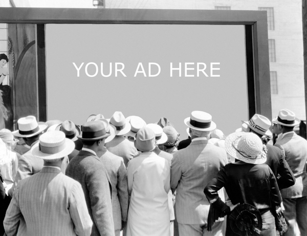美国街头看广告的人们图片