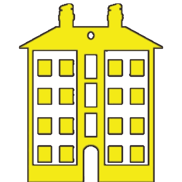 黄色黑色简单简约线条几何图形房子