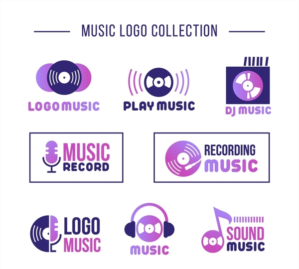 紫色音乐元素标志图片