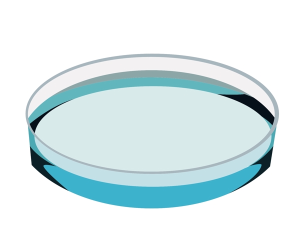 蓝色圆形玻璃器皿插图