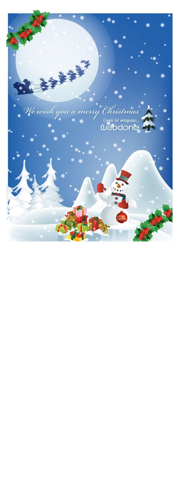 圣誕雪景矢量圖