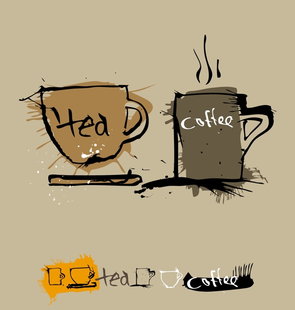 咖啡杯的插画矢量素材