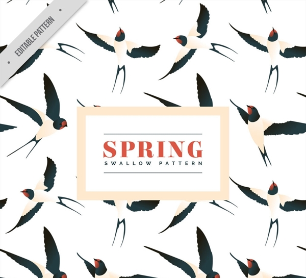 春季燕子无缝背景图片