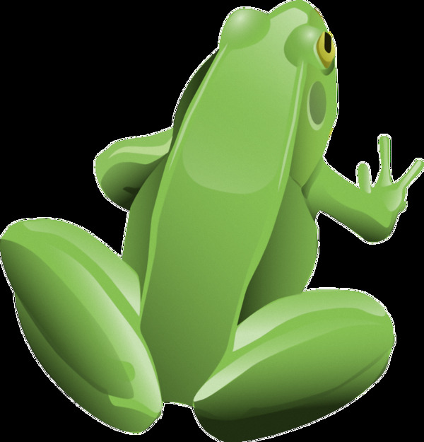 手绘绿色青蛙后背图免抠png透明素材