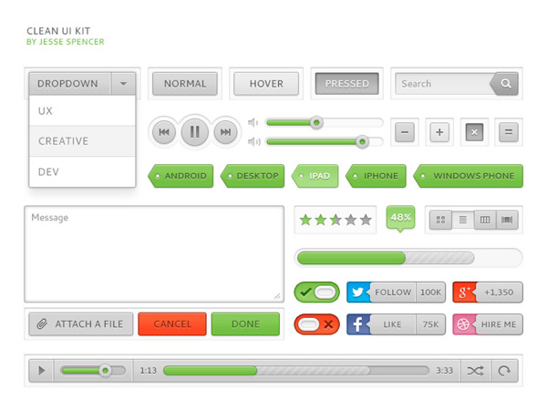 绿色简洁的UI主题包