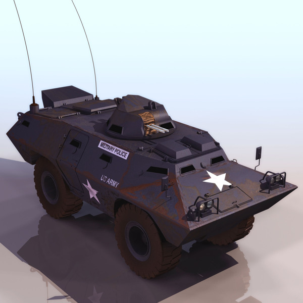 黑色四轮驱动装甲车模型