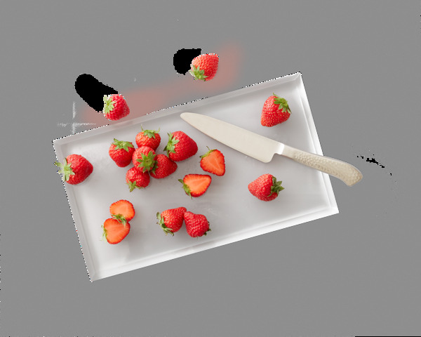 红色草莓水果刀png元素