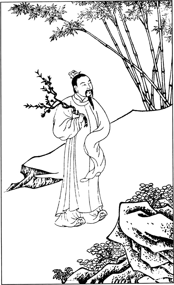 古版畫教化類人物畫矢量EPS格式0422