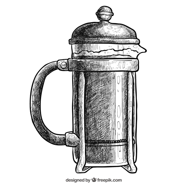 手绘复古法国咖啡壶