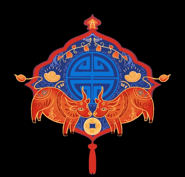 春節(jié)動漫牛形象圖片