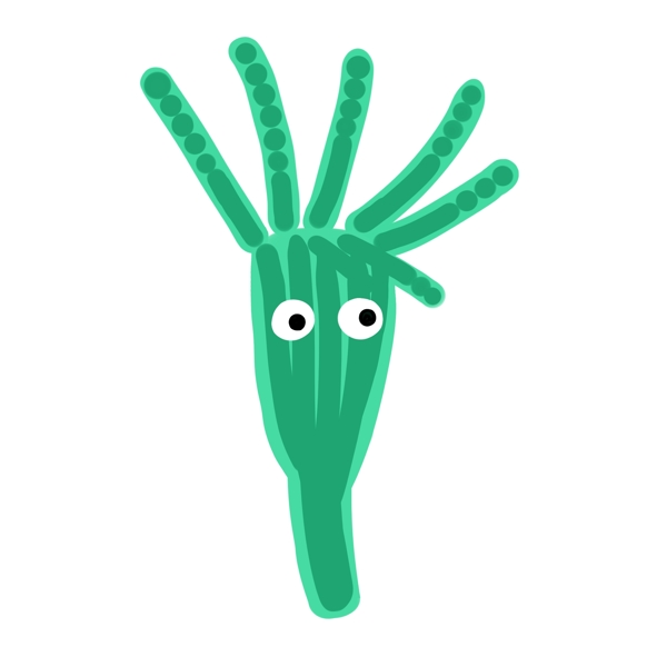 绿色卡通细菌插画