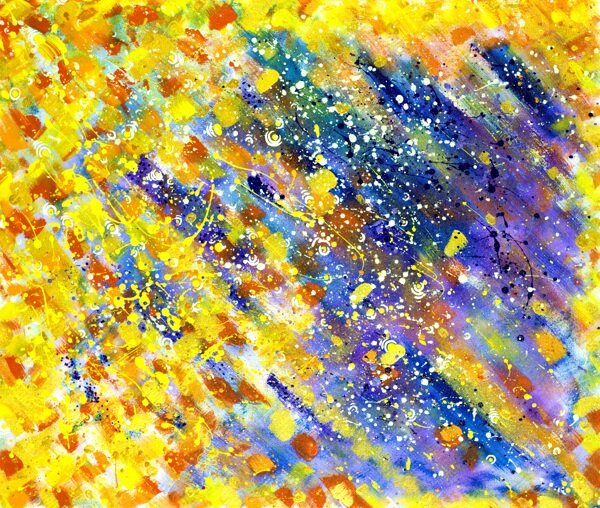 五颜六色水彩喷溅抽象绘画