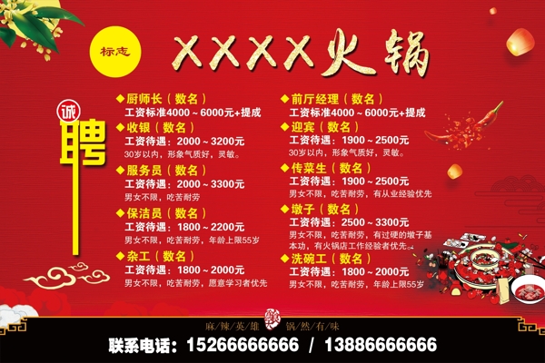 火鍋店招聘