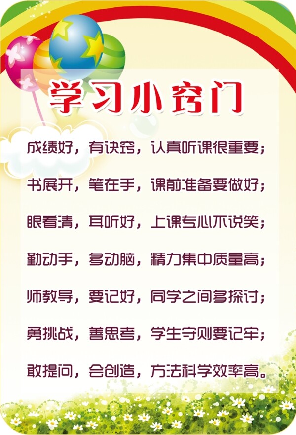 學習小竅門校園文化展板